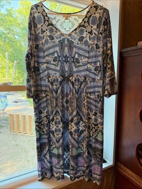 J. Jill Blue dress sz M 3/4 sleeves